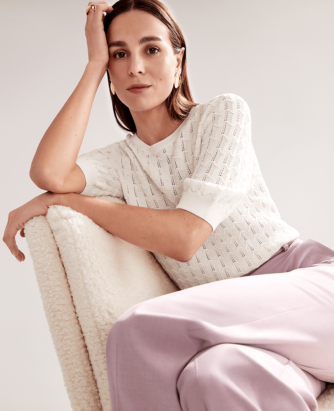 Wavy Stitch Wedge Sweater