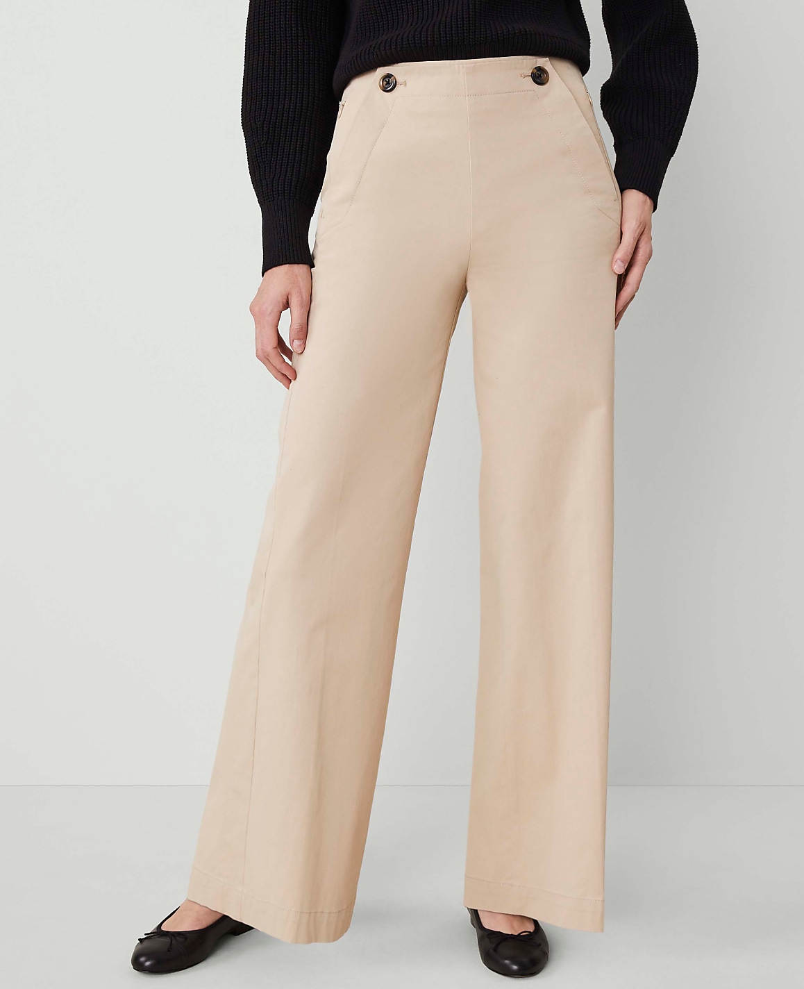 Petite Weekend Collection Wide-Leg Sailor Pant