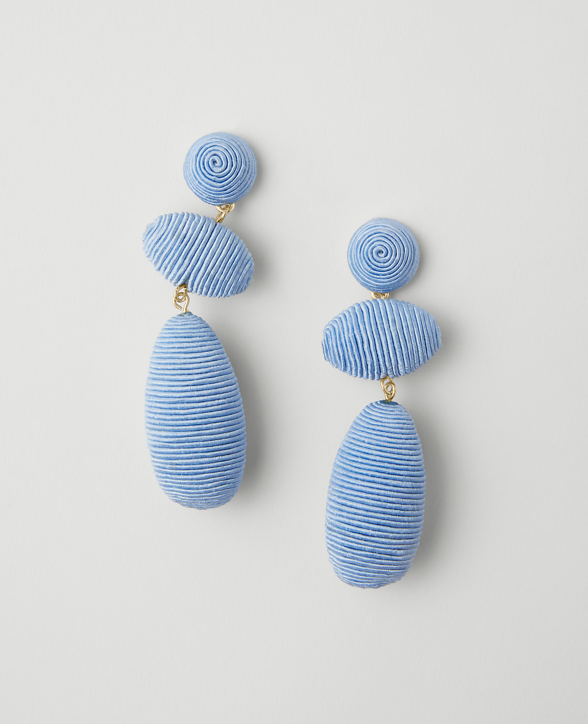 Triple Drop Thread-Wrapped Earrings
