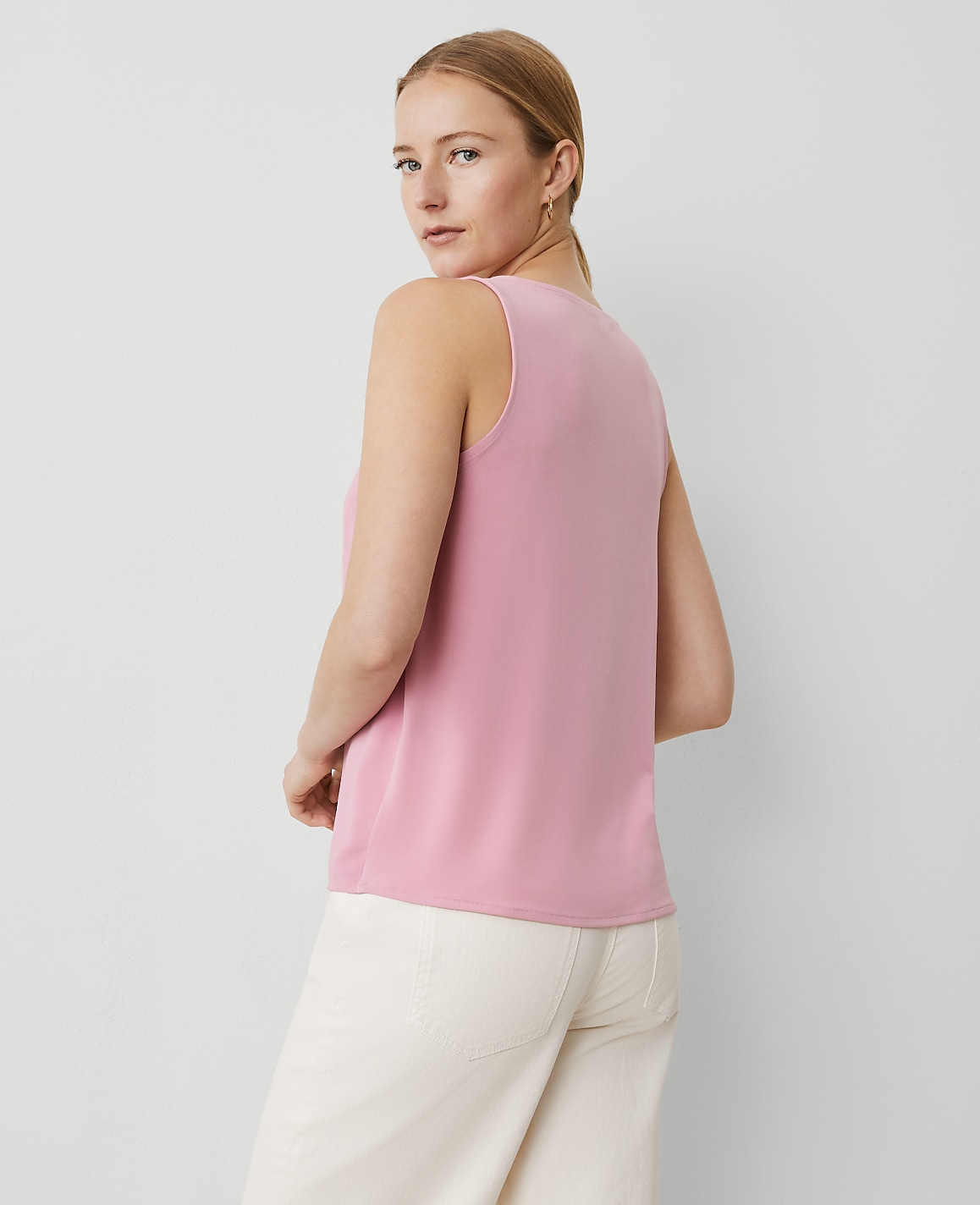 Mixed Media V-Neck Shell