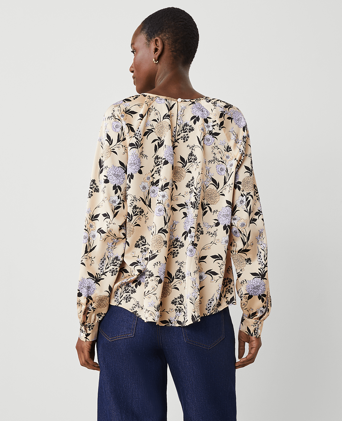 Floral Shirred Raglan Top