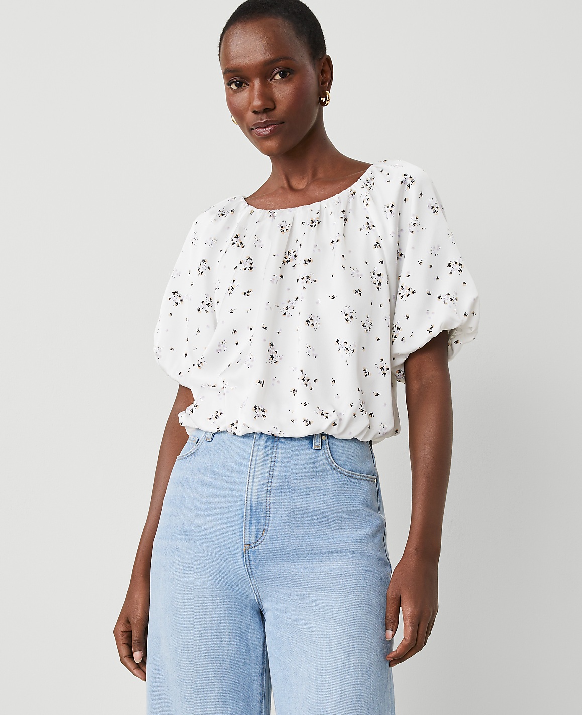 Floral Bubble Hem Top