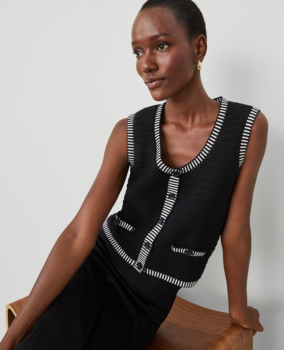 Geo Stitch Sweater Vest