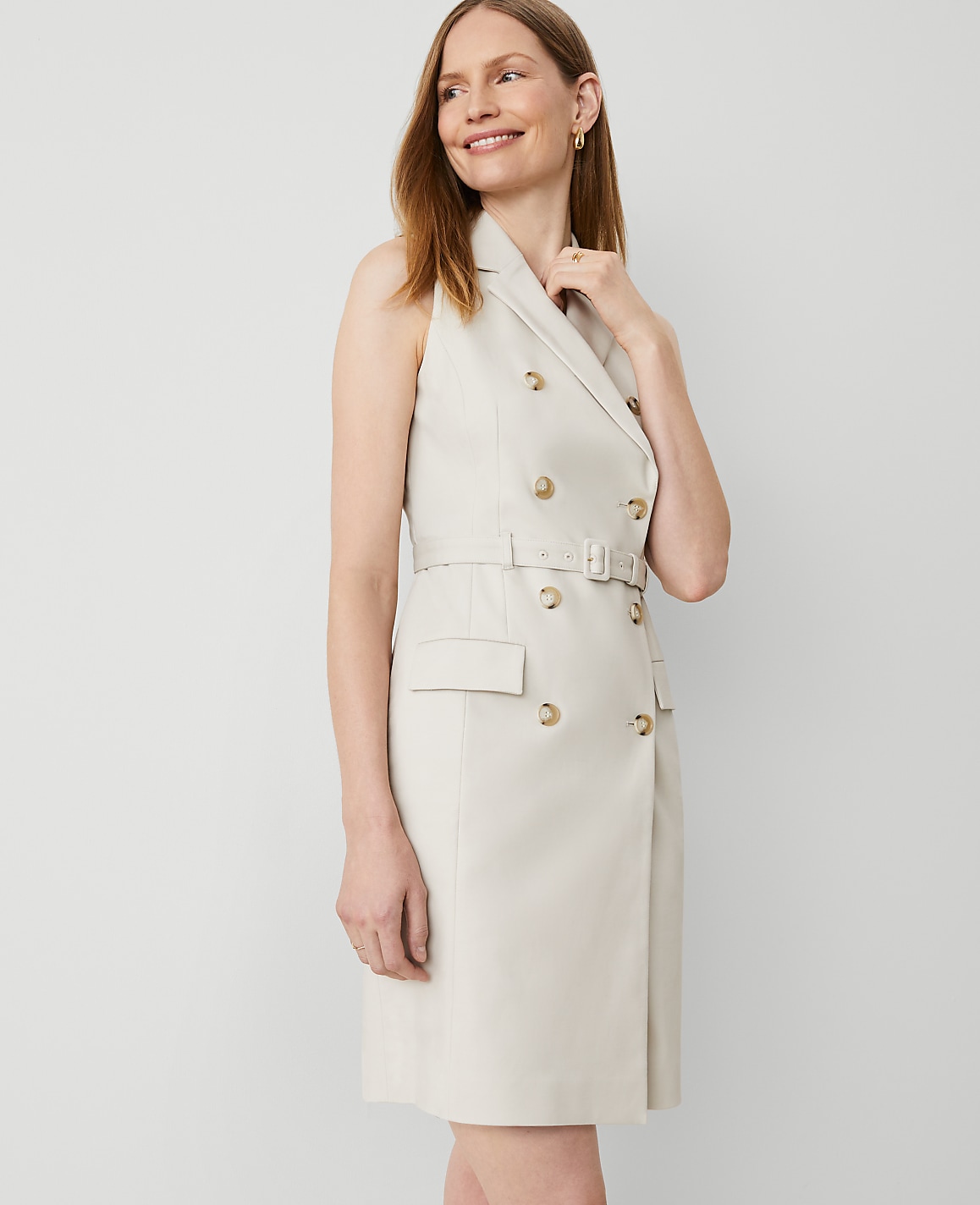The Blazer Halter Dress in Stretch Cotton