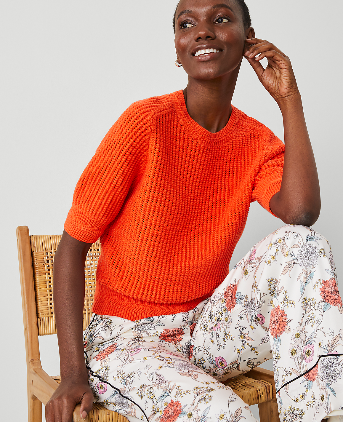 Open Stitch Wedge Sweater