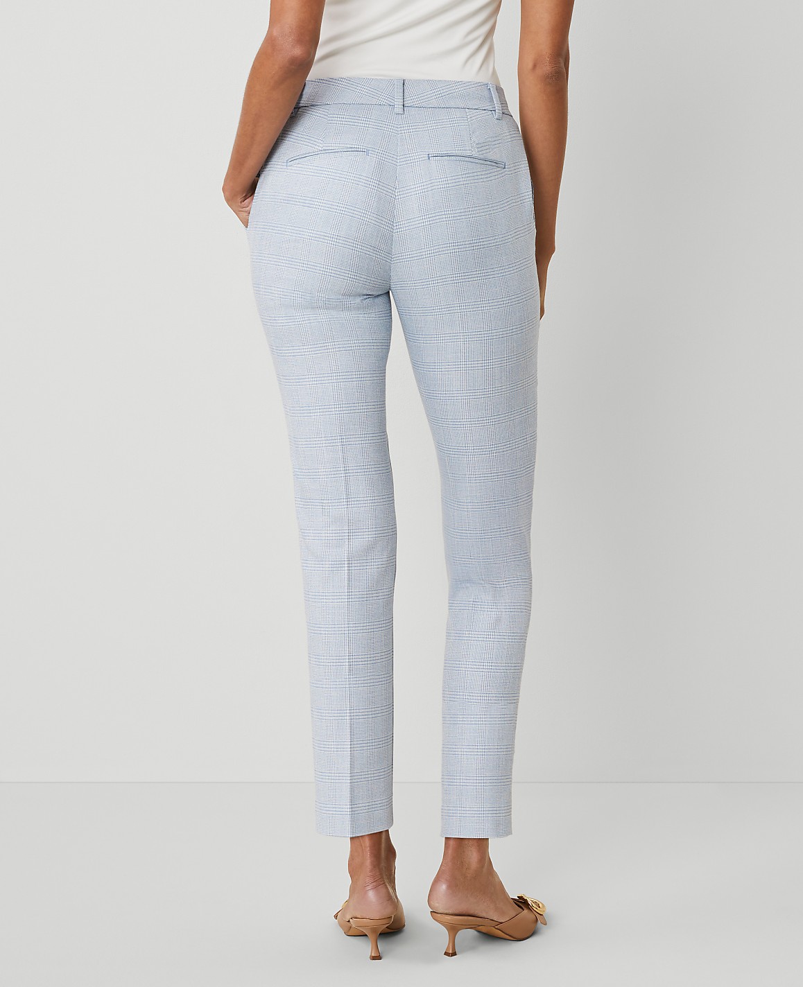 The Petite Eva Ankle Pant in Glen Check