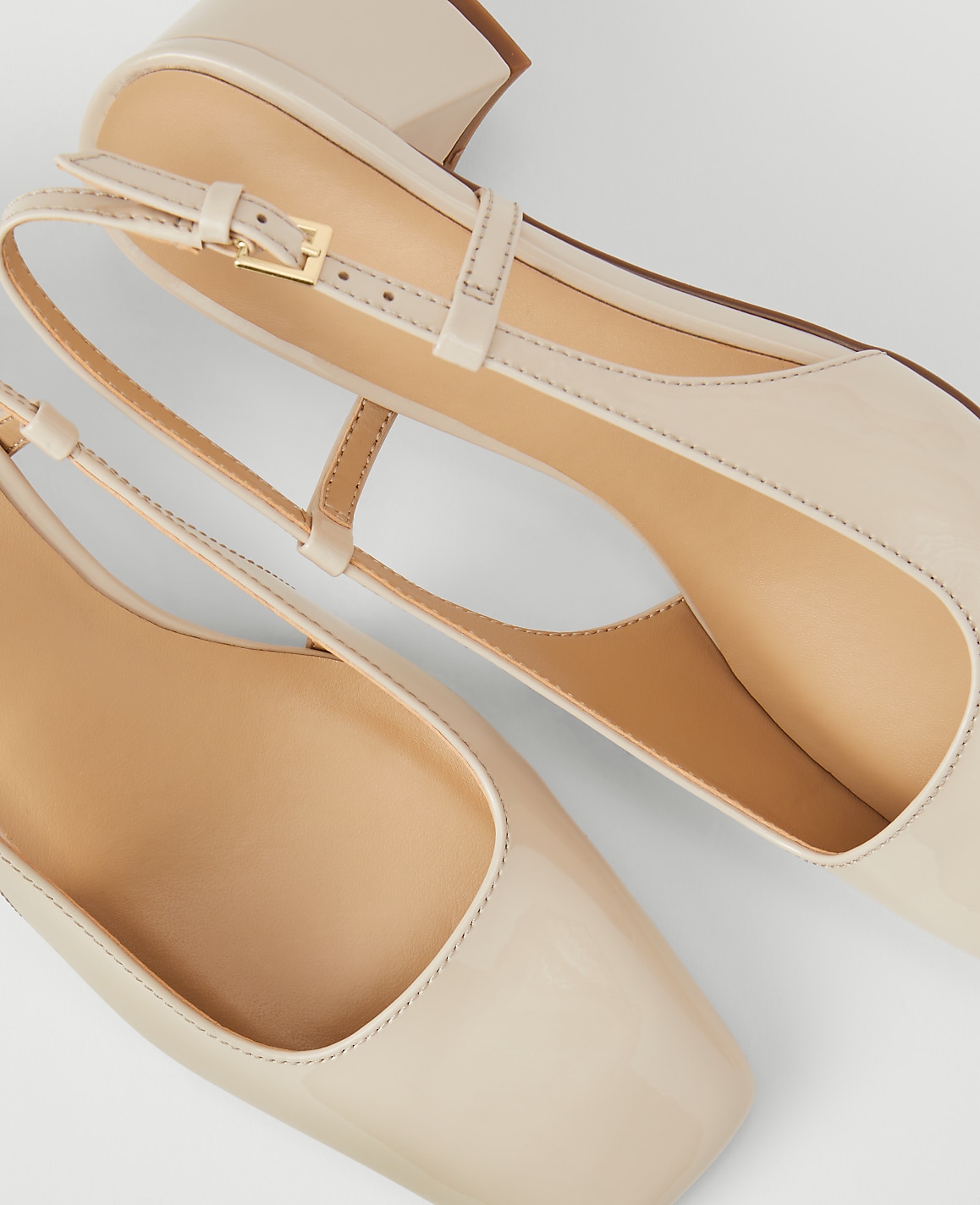 Patent Block Heel Slingback Pump
