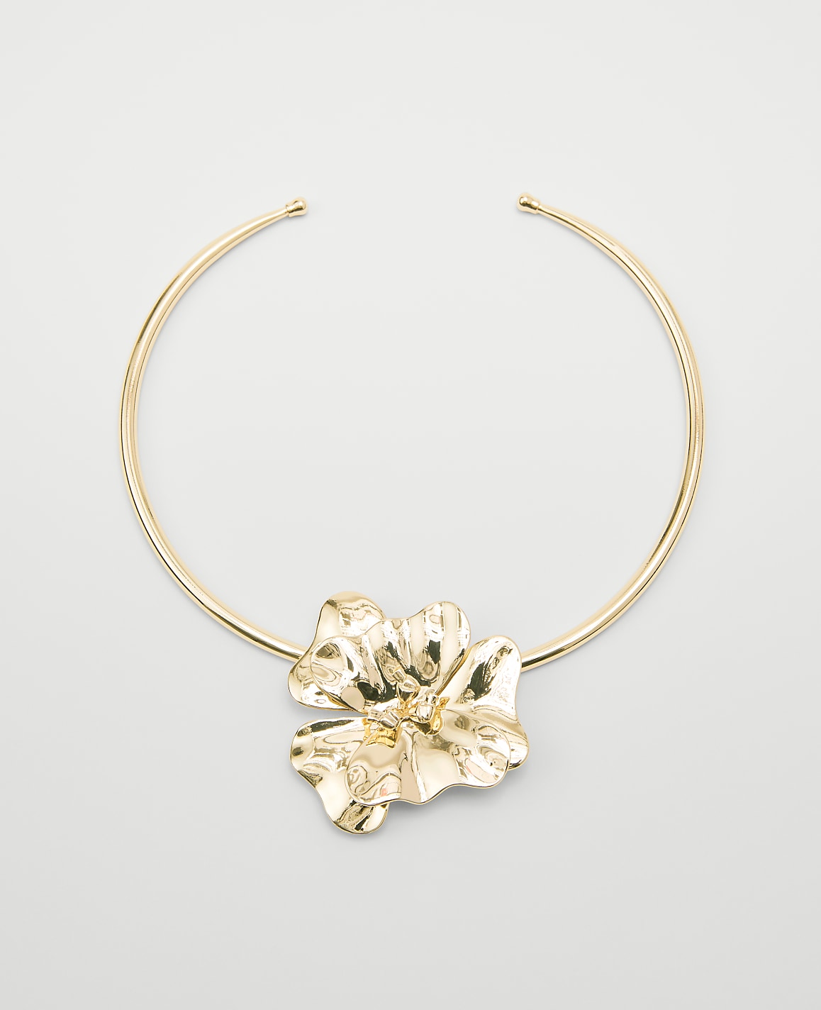 Metal Flower Statement Necklace