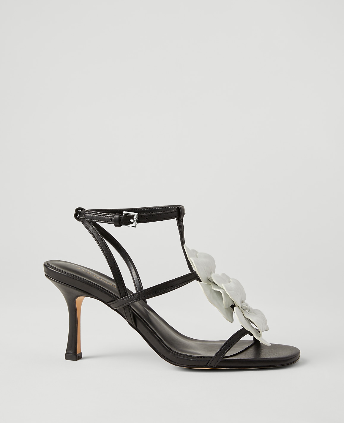 Flower-Embellished Leather Sandals