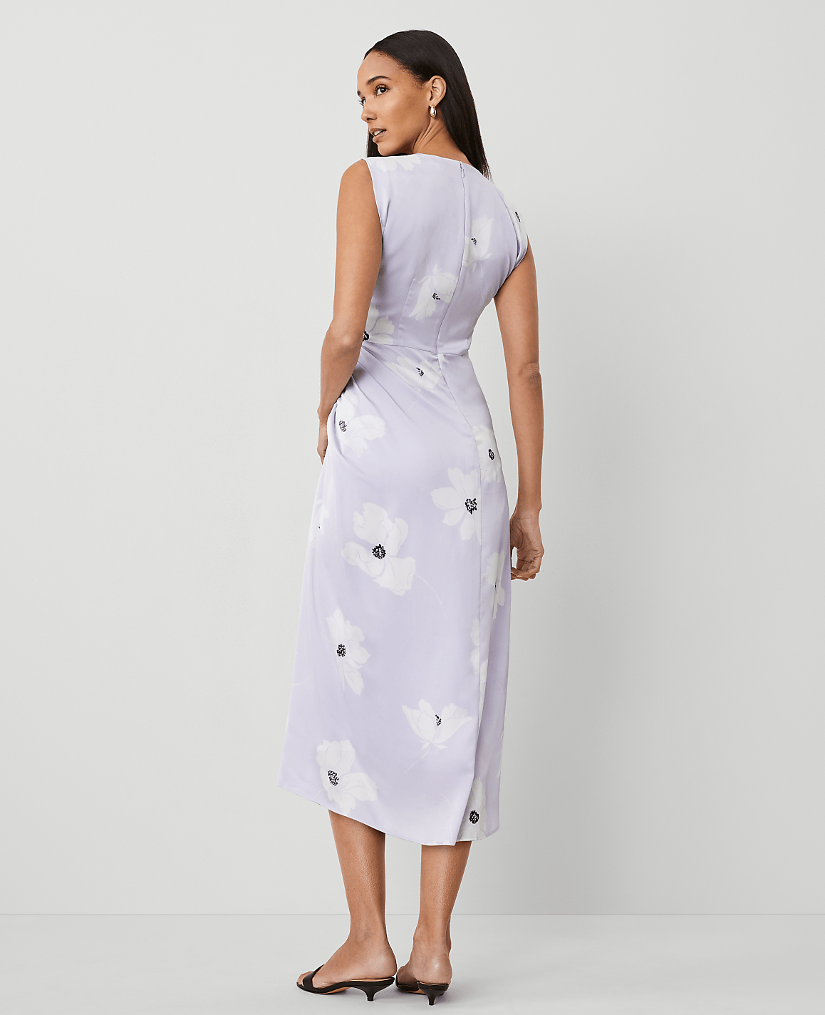 Petite Floral Ruched Flare Dress