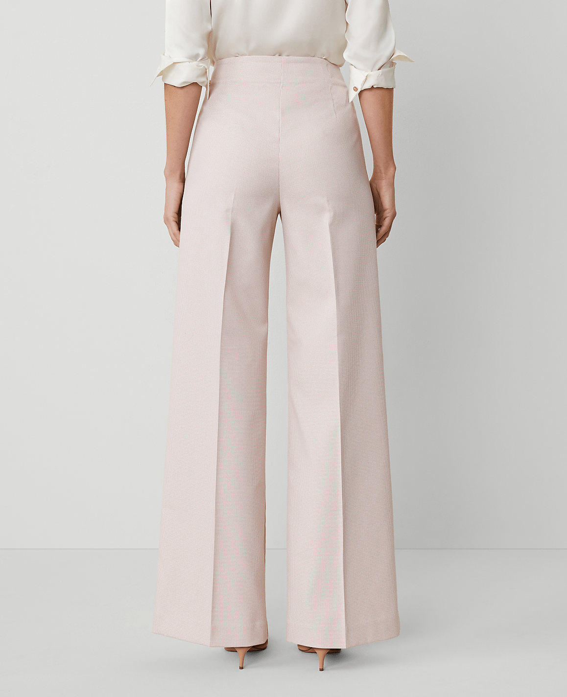 The Button Trim Sailor Wide-Leg Pant in Houndstooth