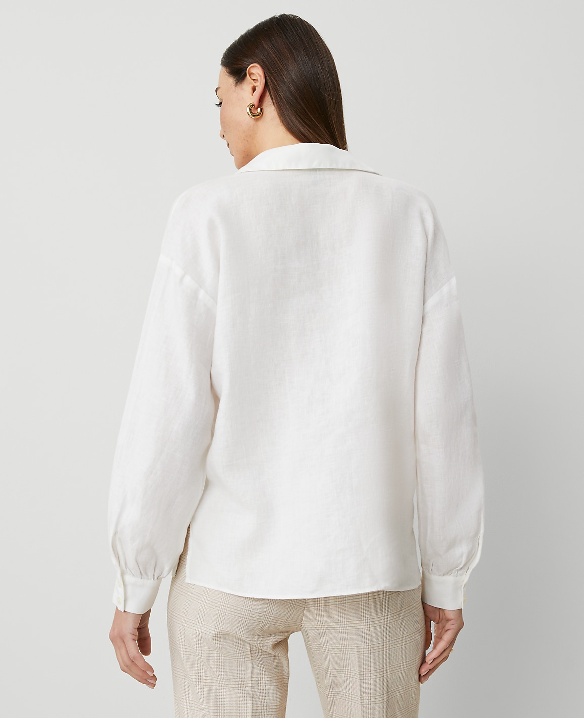 Tall Collared Linen Popover
