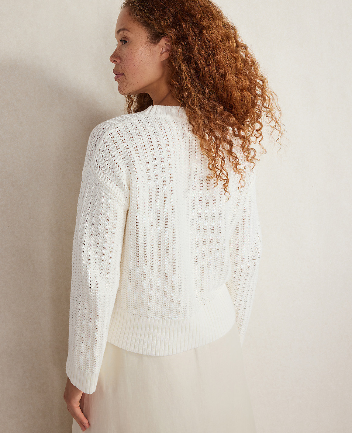 Haven Well Within Organic Cotton Open Stitch Crew Neck Sweater