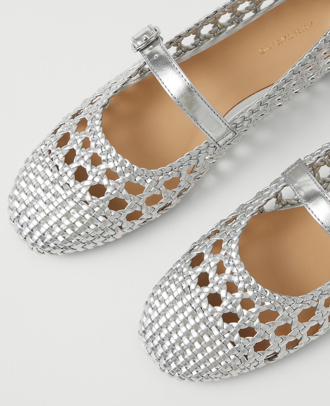 Metallic Woven Mary Jane Ballet Flat