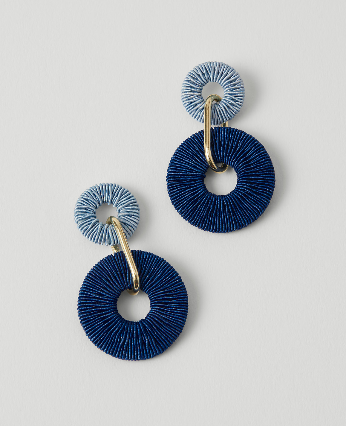 Double Circle Threaded Drop Earrings