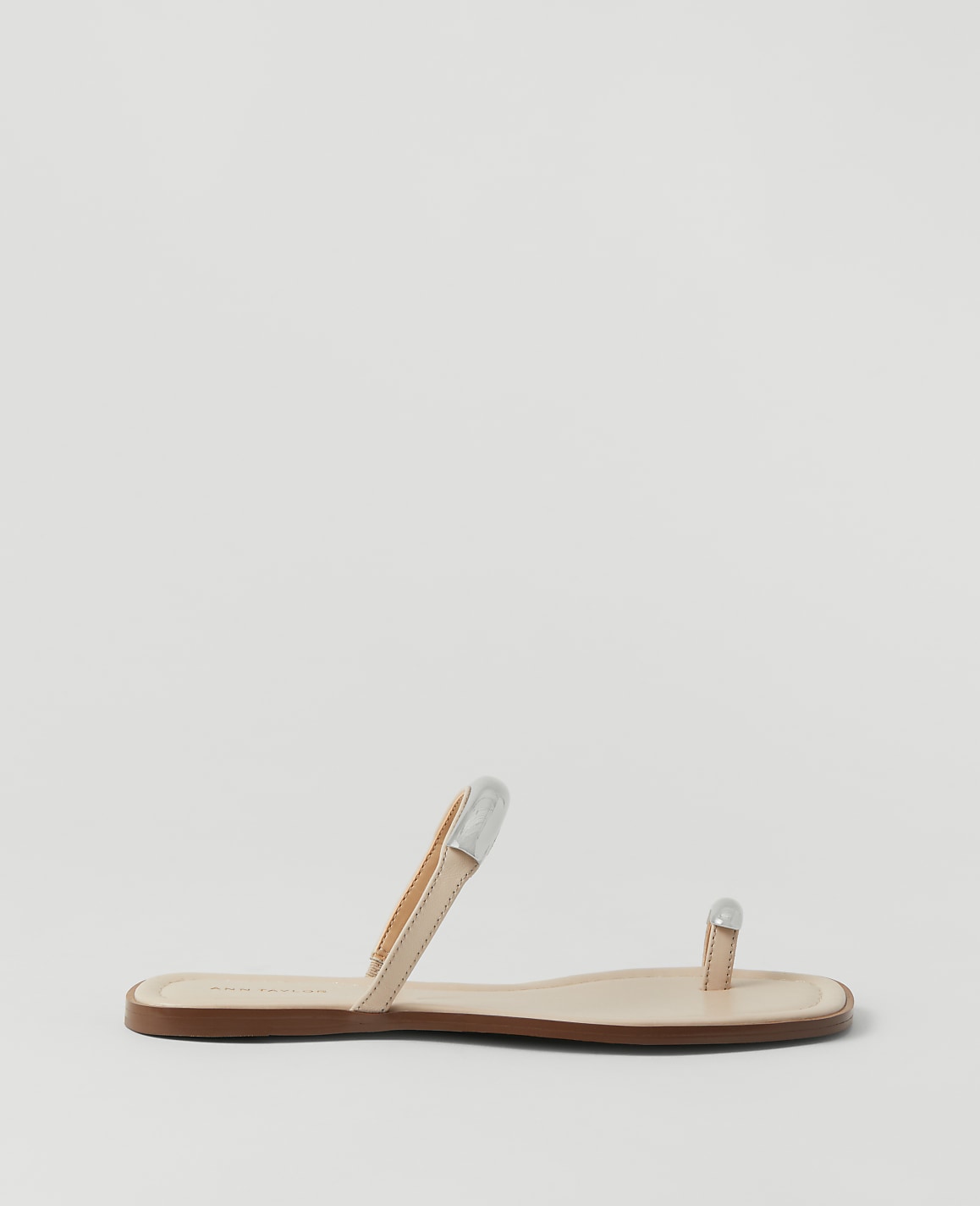 Embellished Toe Ring Leather Sandals