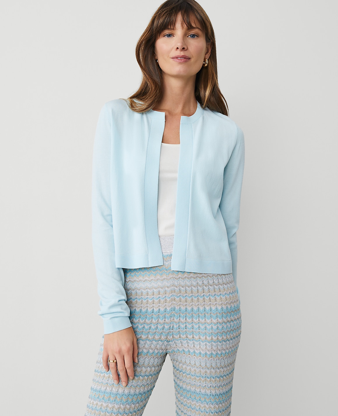 Cropped Open Cardigan