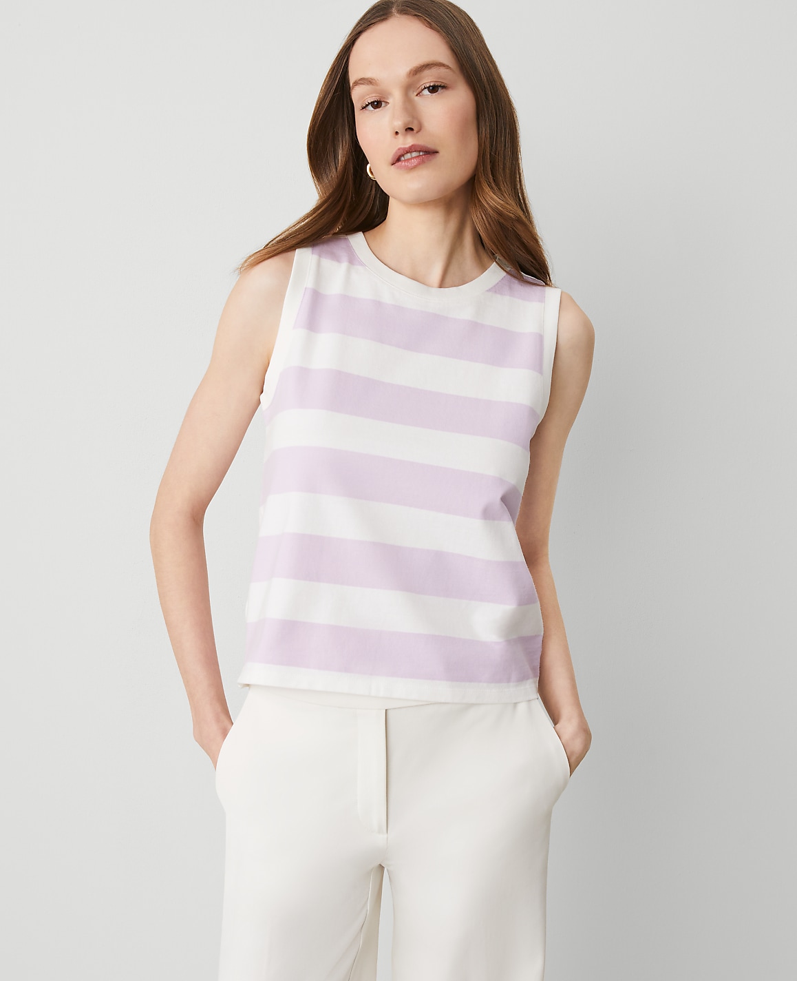 Petite Striped Sleeveless Top