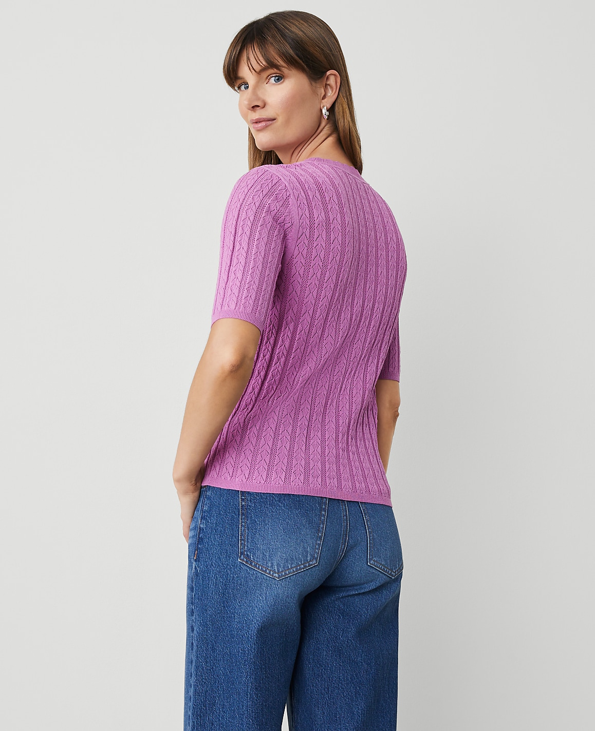Petite Scalloped Pointelle Sweater