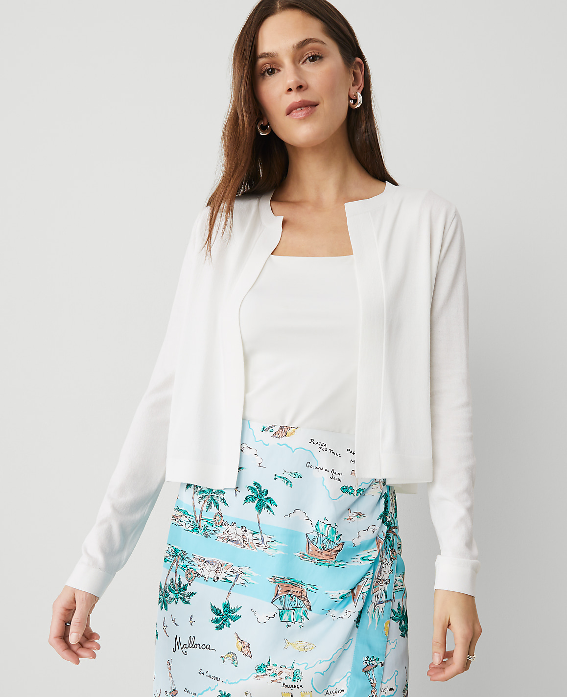 Cropped Open Cardigan