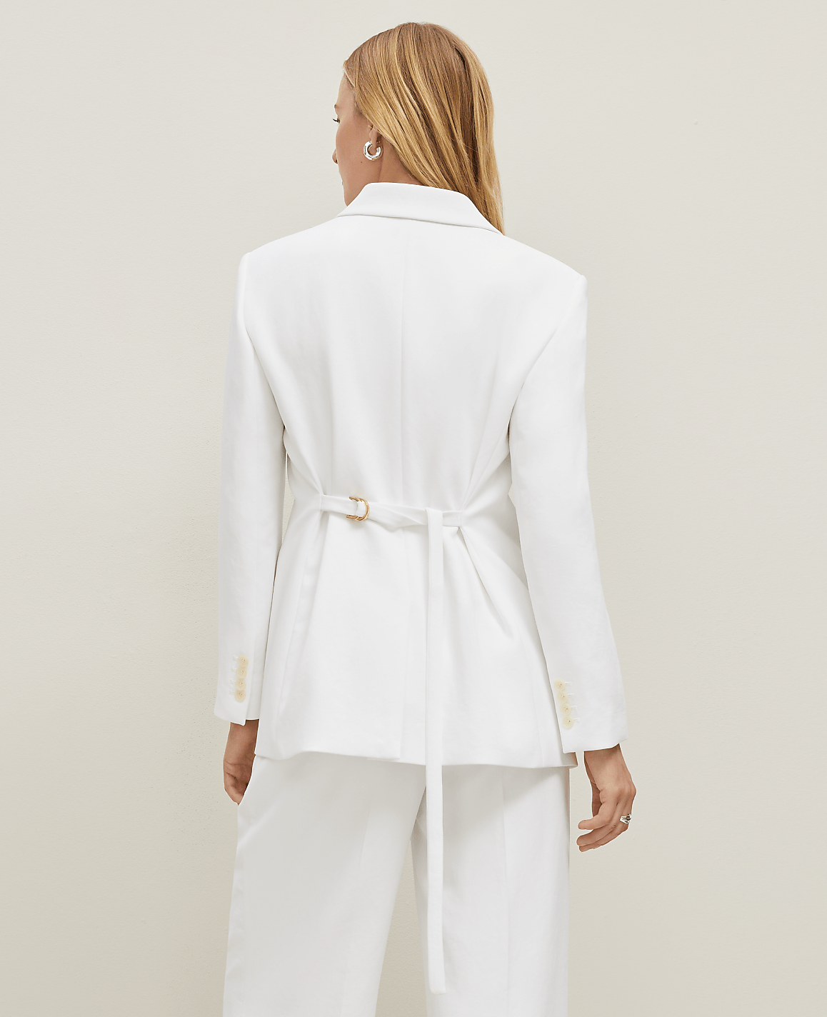 Crinkle Belted Blazer