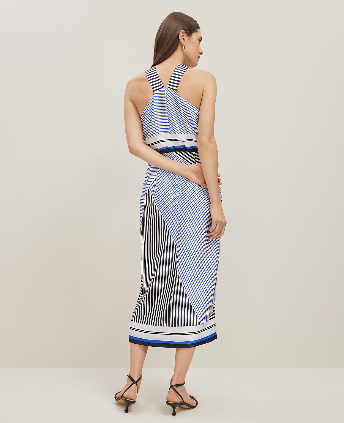 Striped Halter Midi Dress