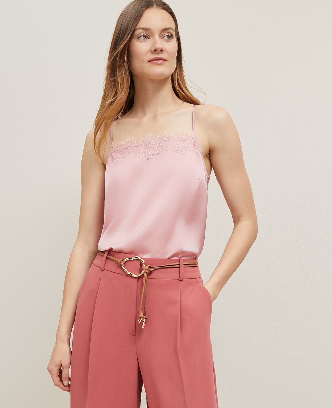 Lace Trim Square Neck Tank Top