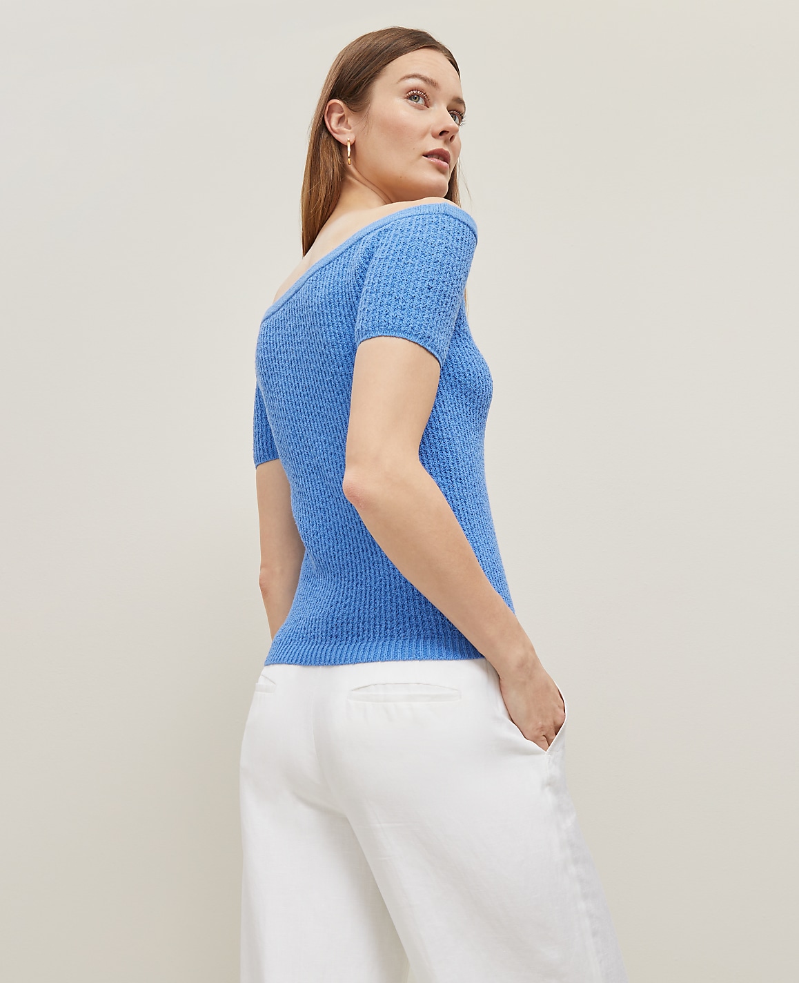 Textured Off-The-Shoulder Sweater