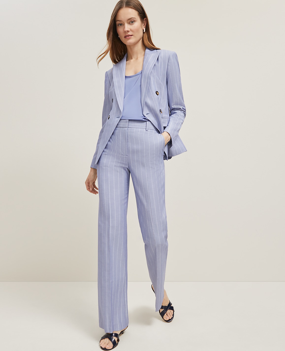 The Flare Trouser in Pinstripe