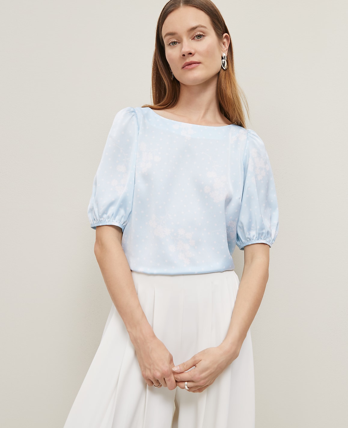Petite Floral Boatneck Popover