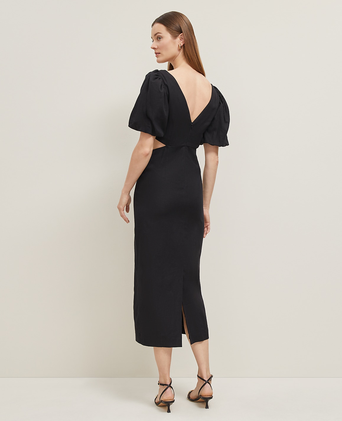 Linen Blend Cutout Dress