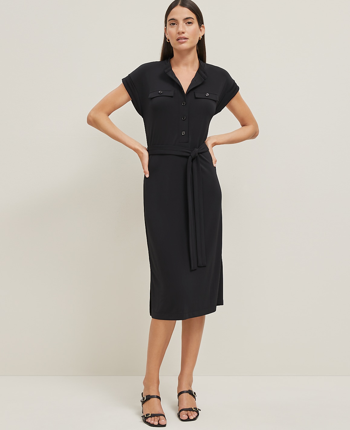 Belted Knit Shirtdress