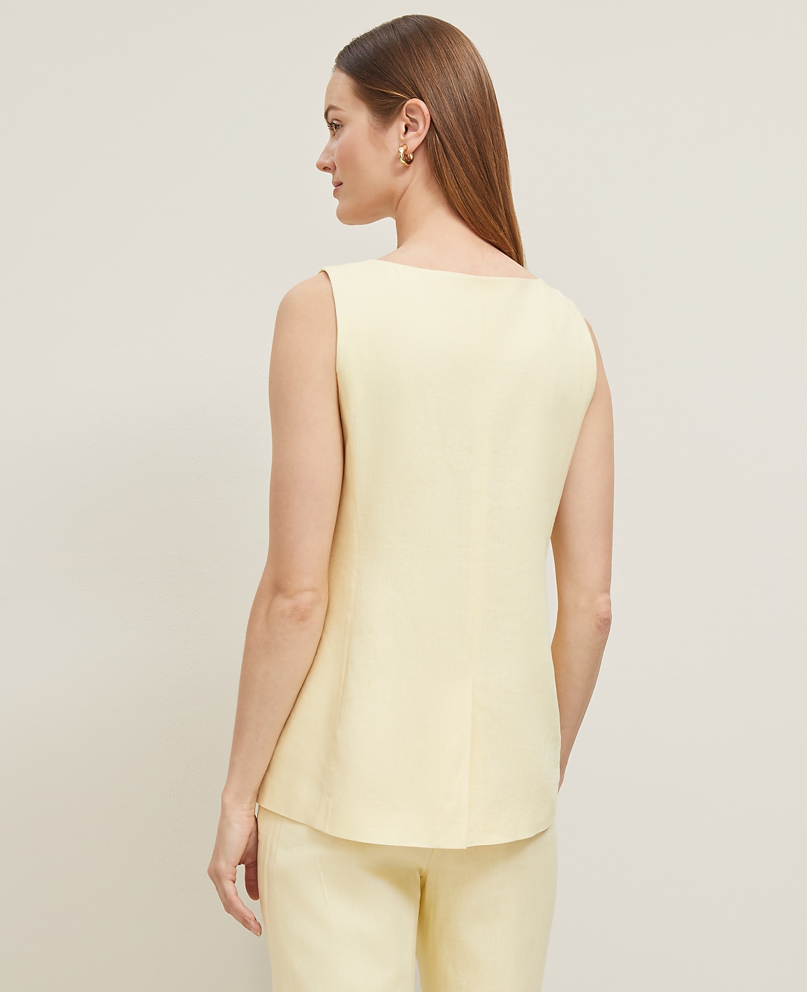 Linen Blend Long Vest