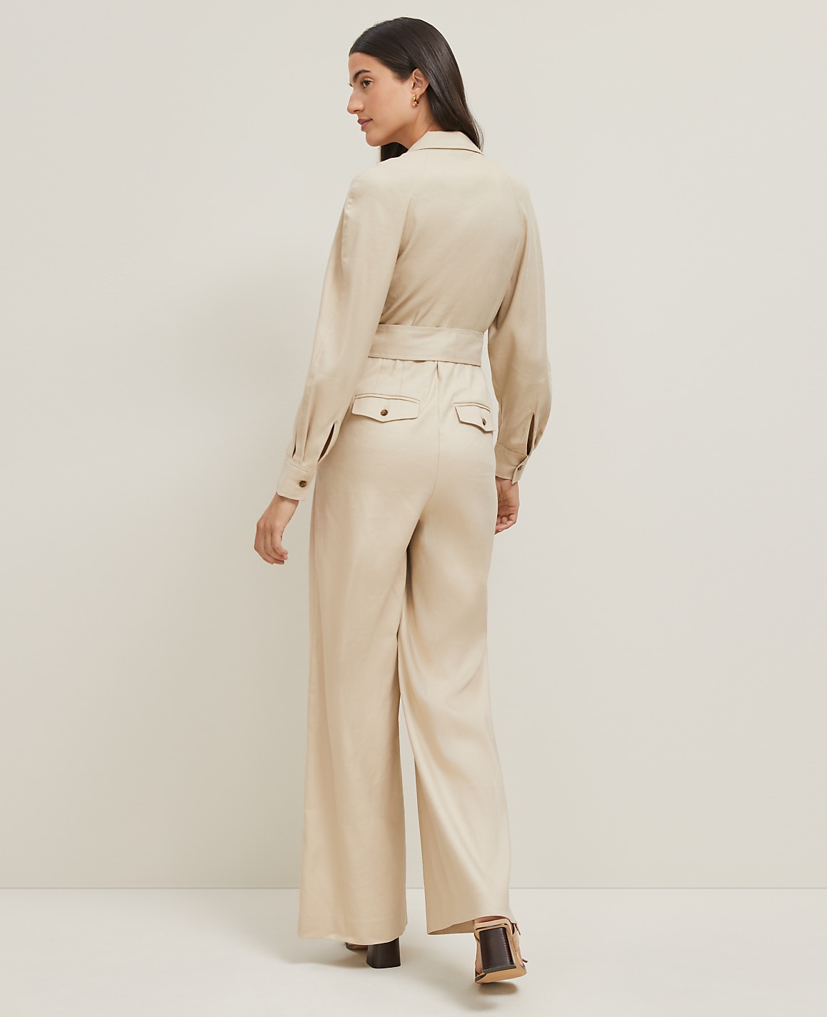 Petite Linen Blend Wide-Leg Jumpsuit