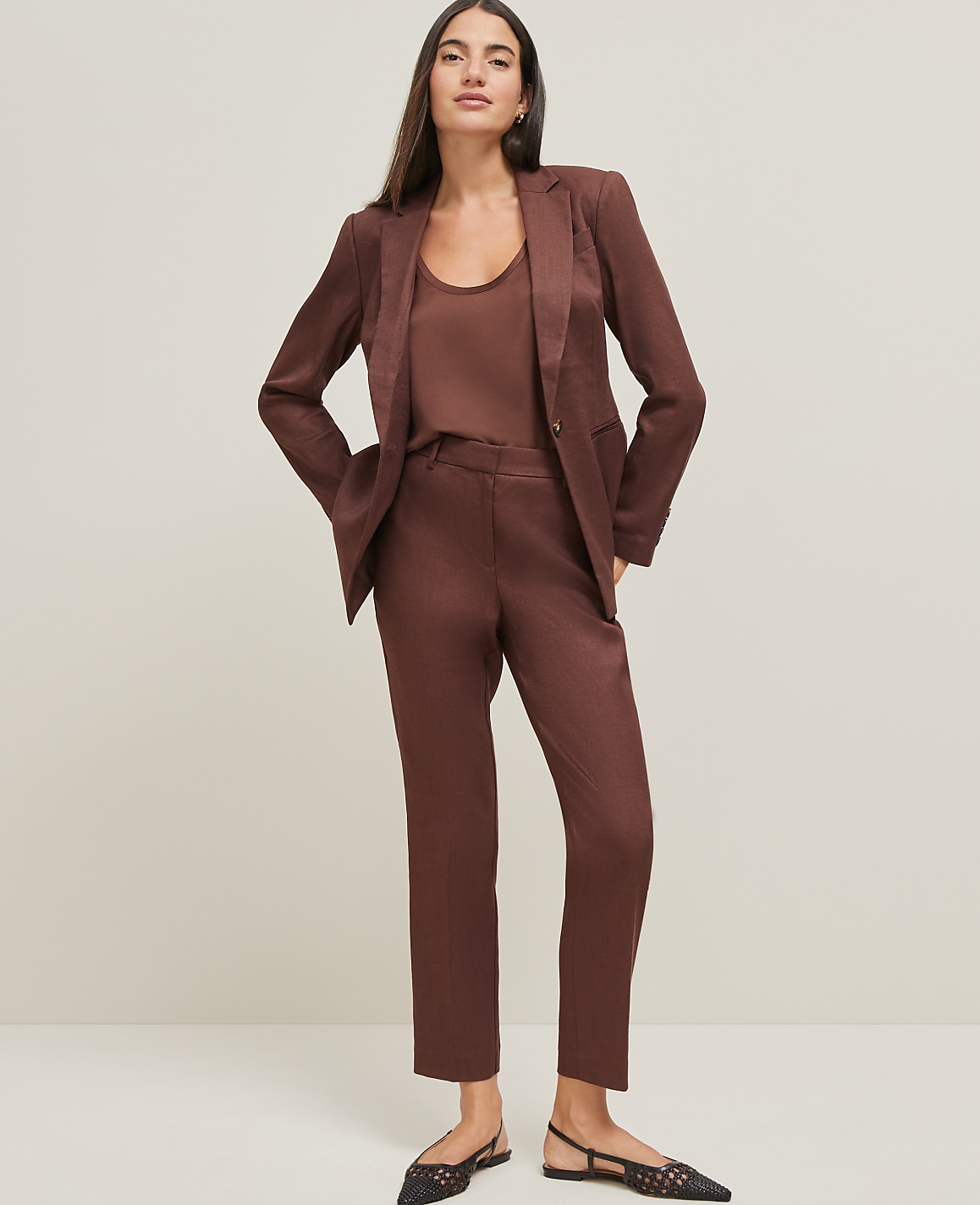 The Ankle Pant in Linen Blend