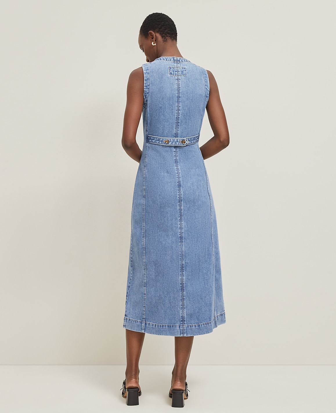 Petite Denim V-Neck Shirtdress