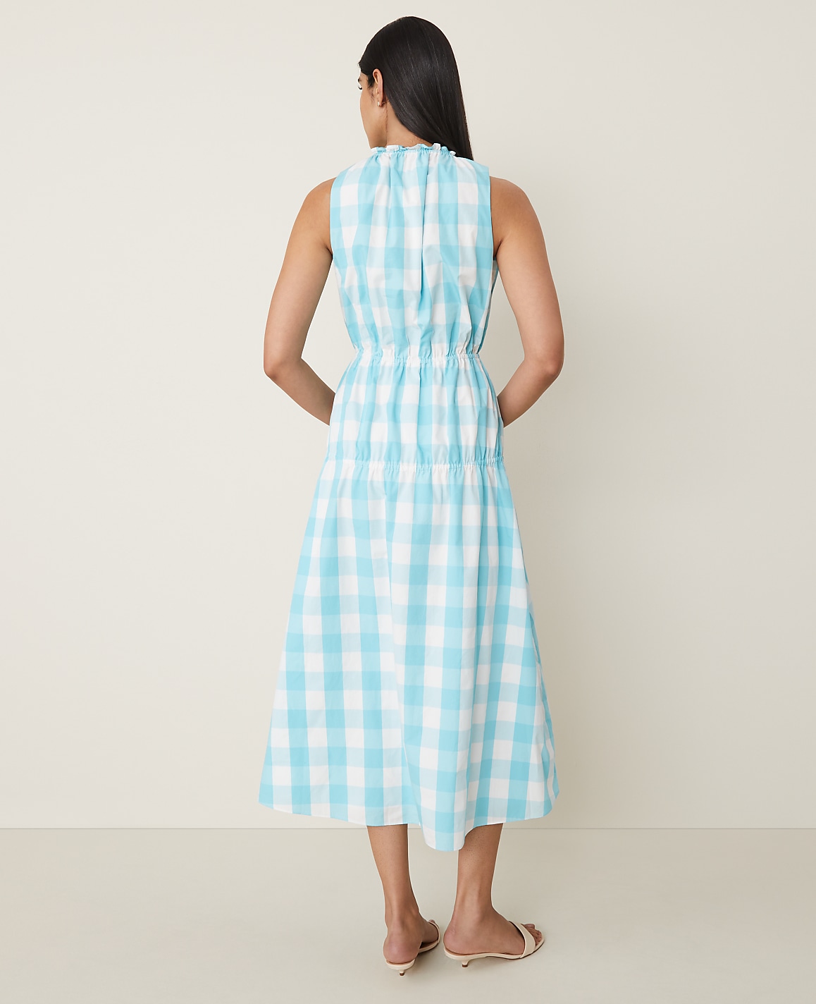 Plaid Flare Midi Dress