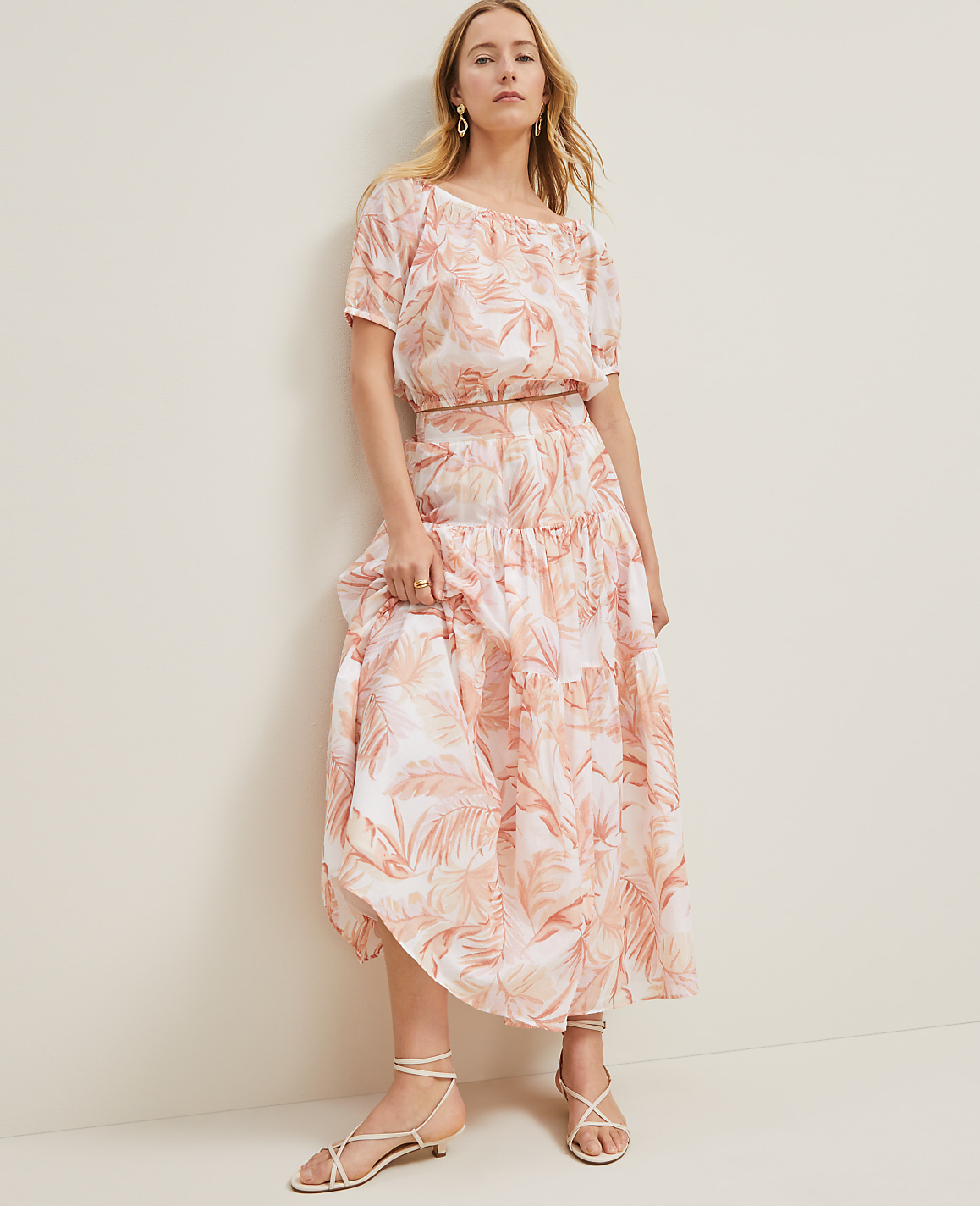 Petite Floral Tiered Full Skirt