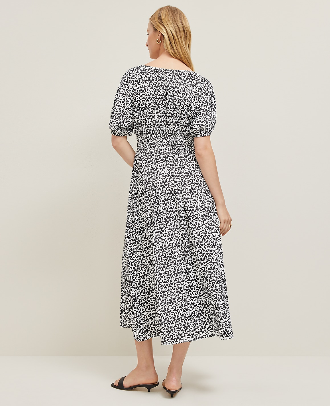 Floral Smocked Puff Sleeve Dress