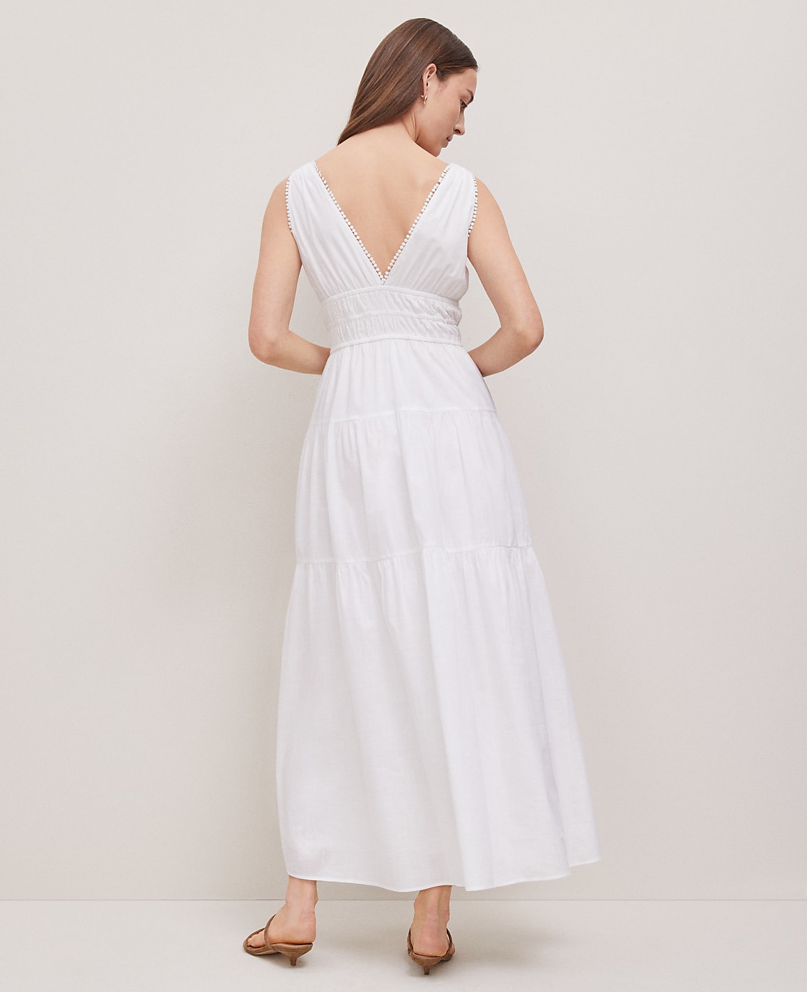 Petite V-Neck Flare Maxi Dress