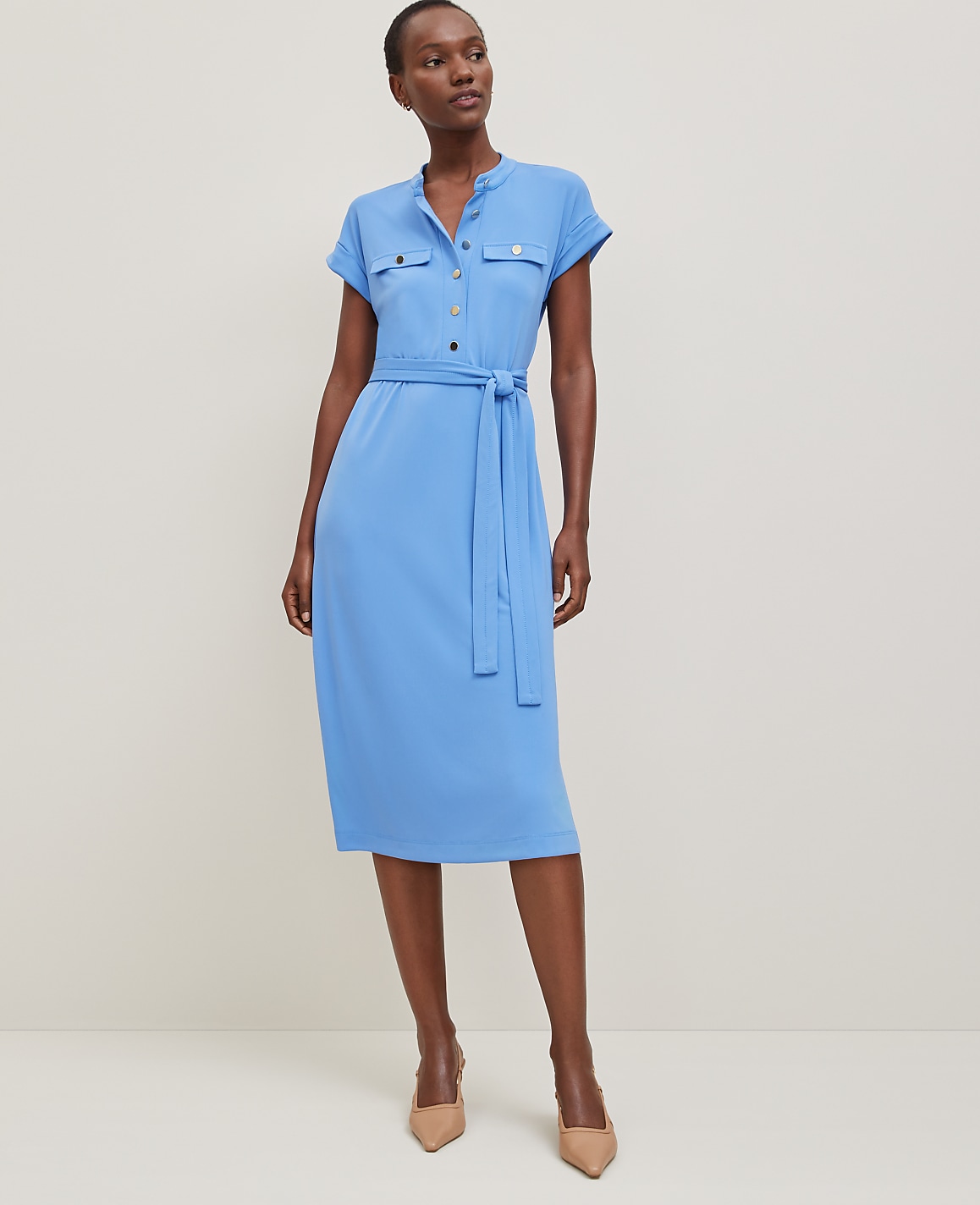Belted Knit Shirtdress