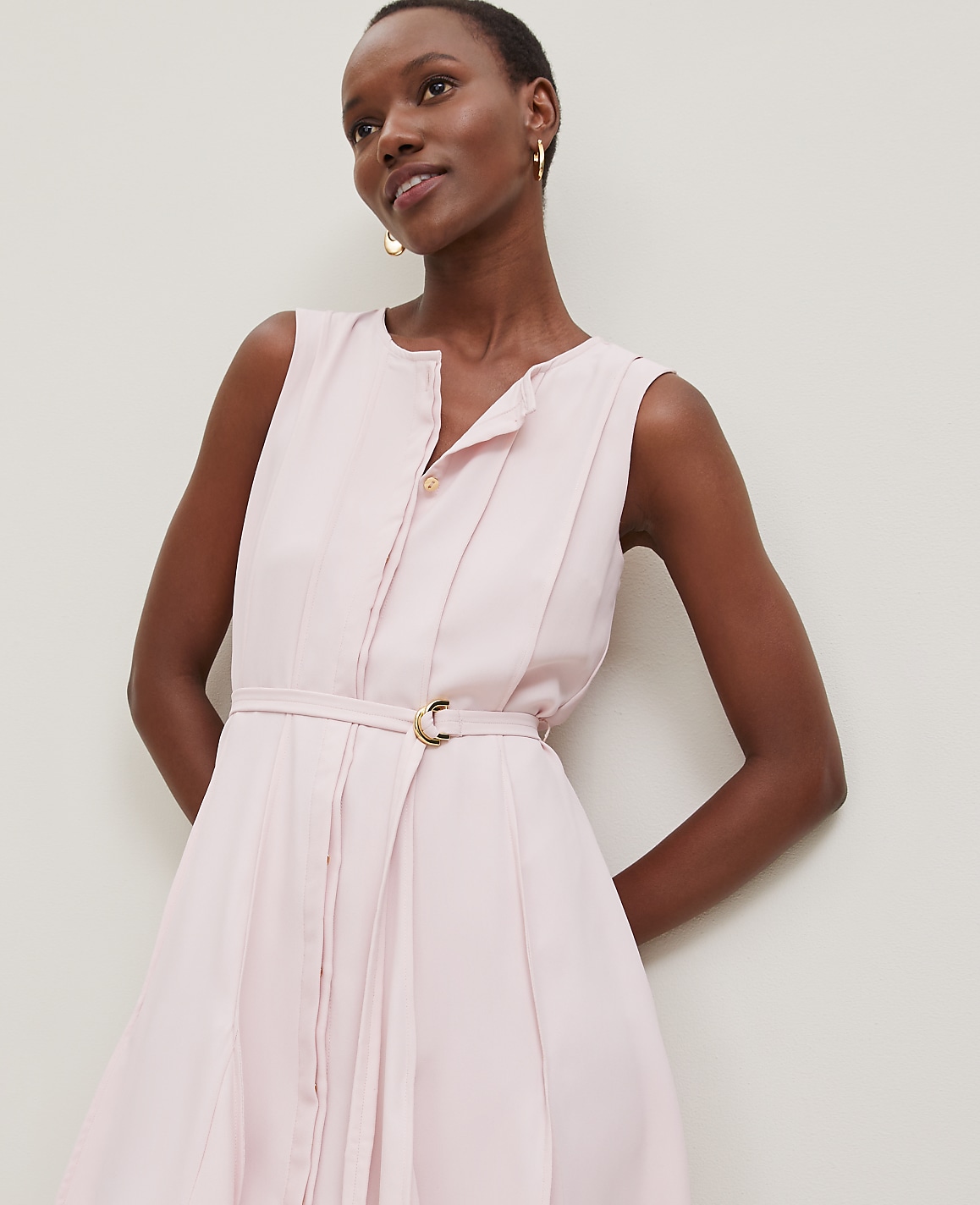 Belted Flare Dress