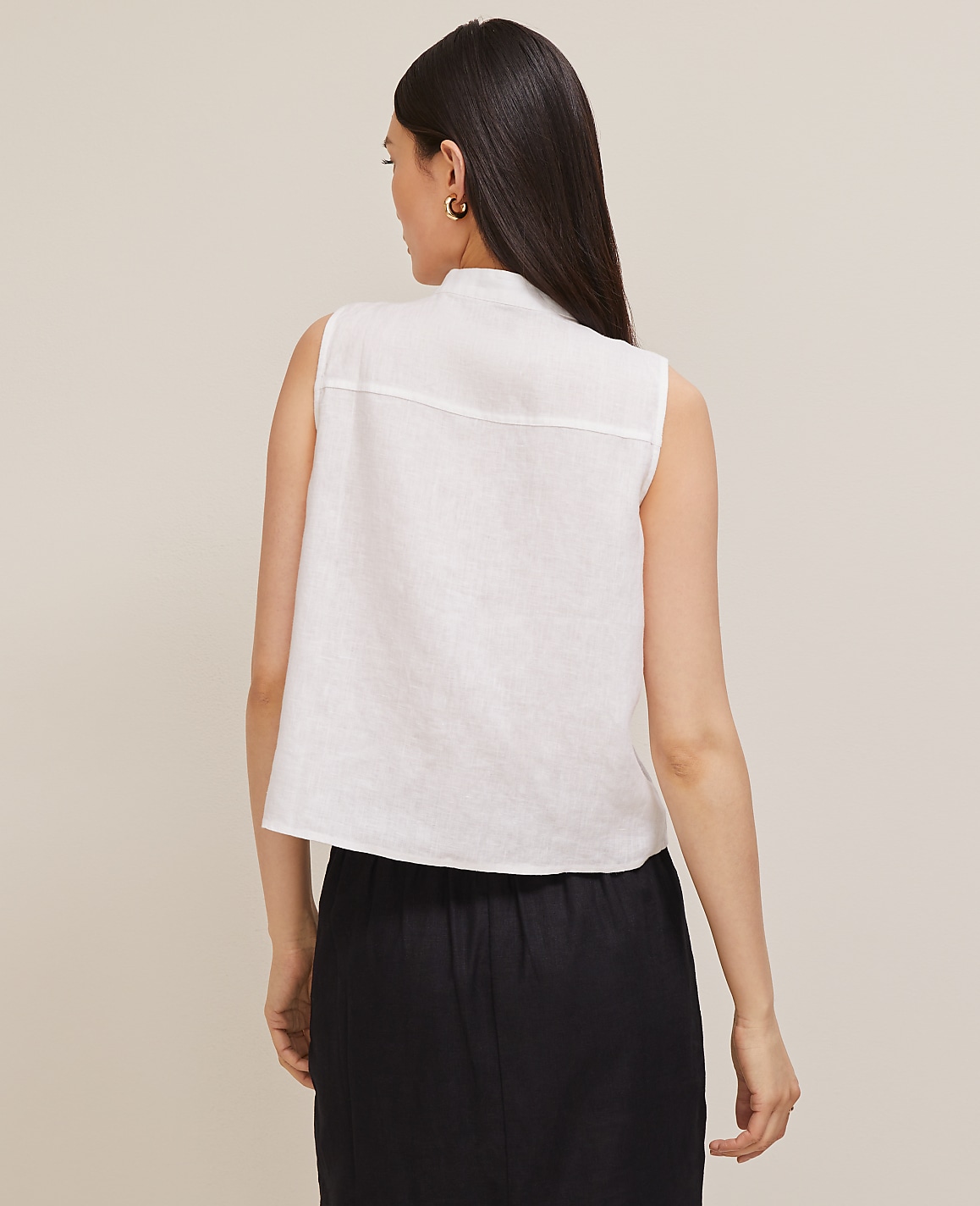 Linen Sleeveless Shirt