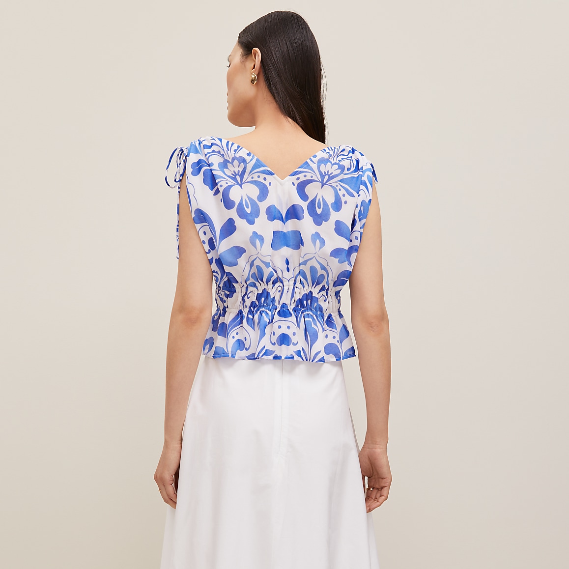 Tiled Gathered Tie Top