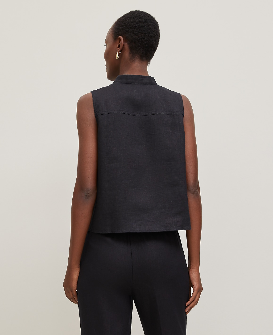 Linen Sleeveless Shirt