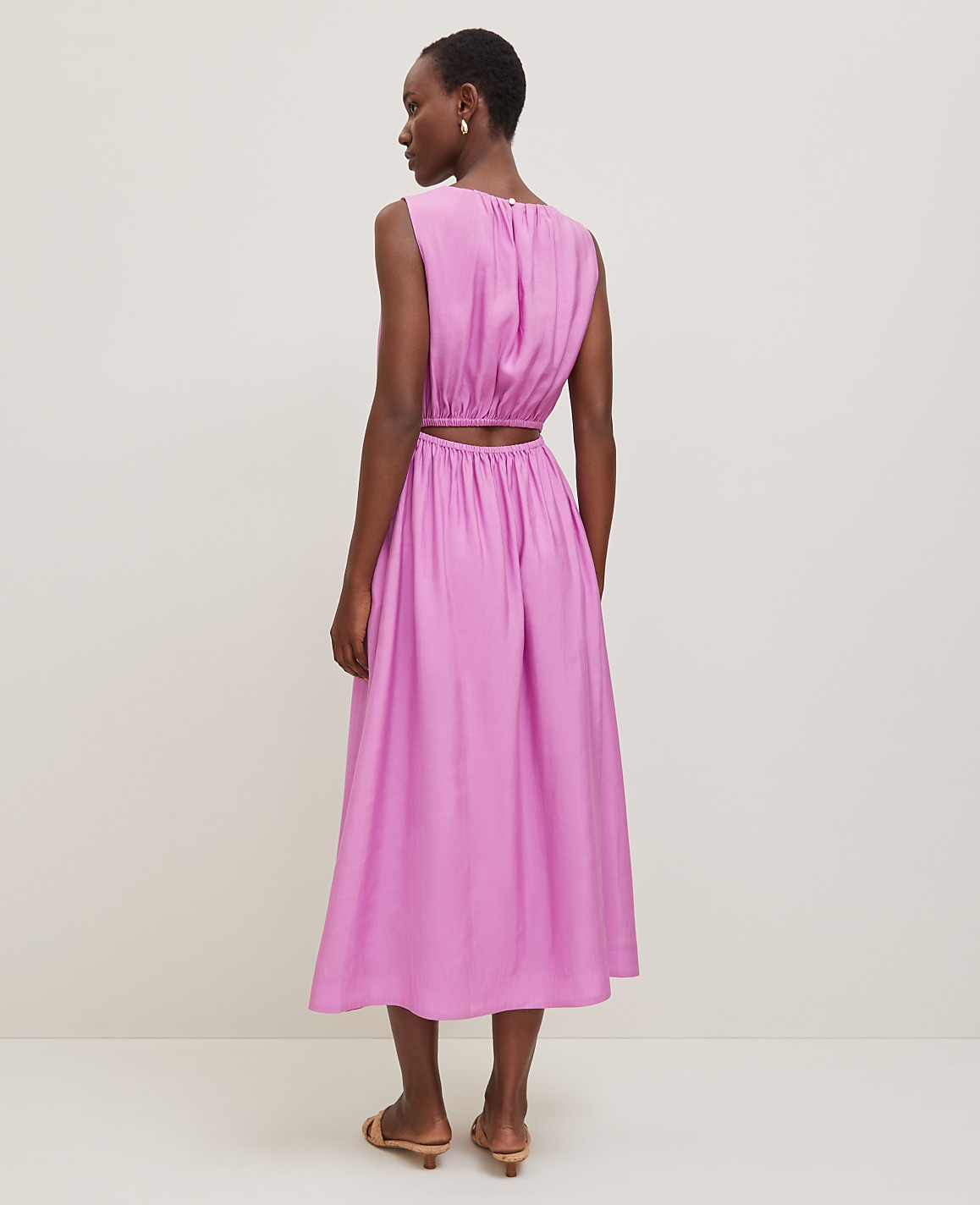 Petite Cutout Back Midi Dress