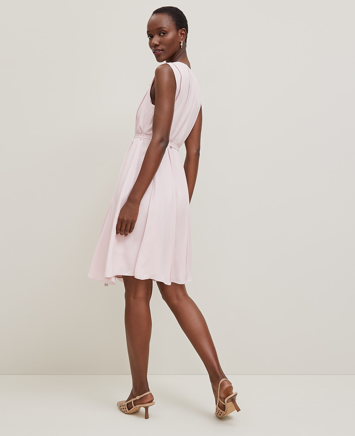 Petite Belted Flare Dress