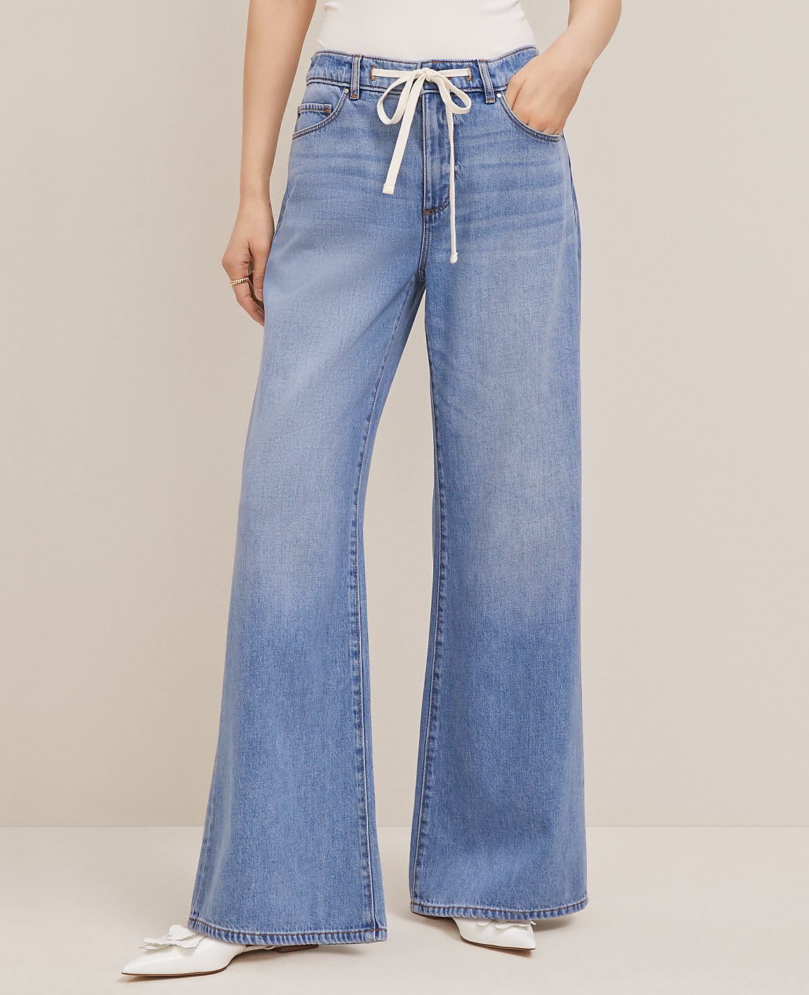 The Petite Drawstring Slouchy Palazzo Jean