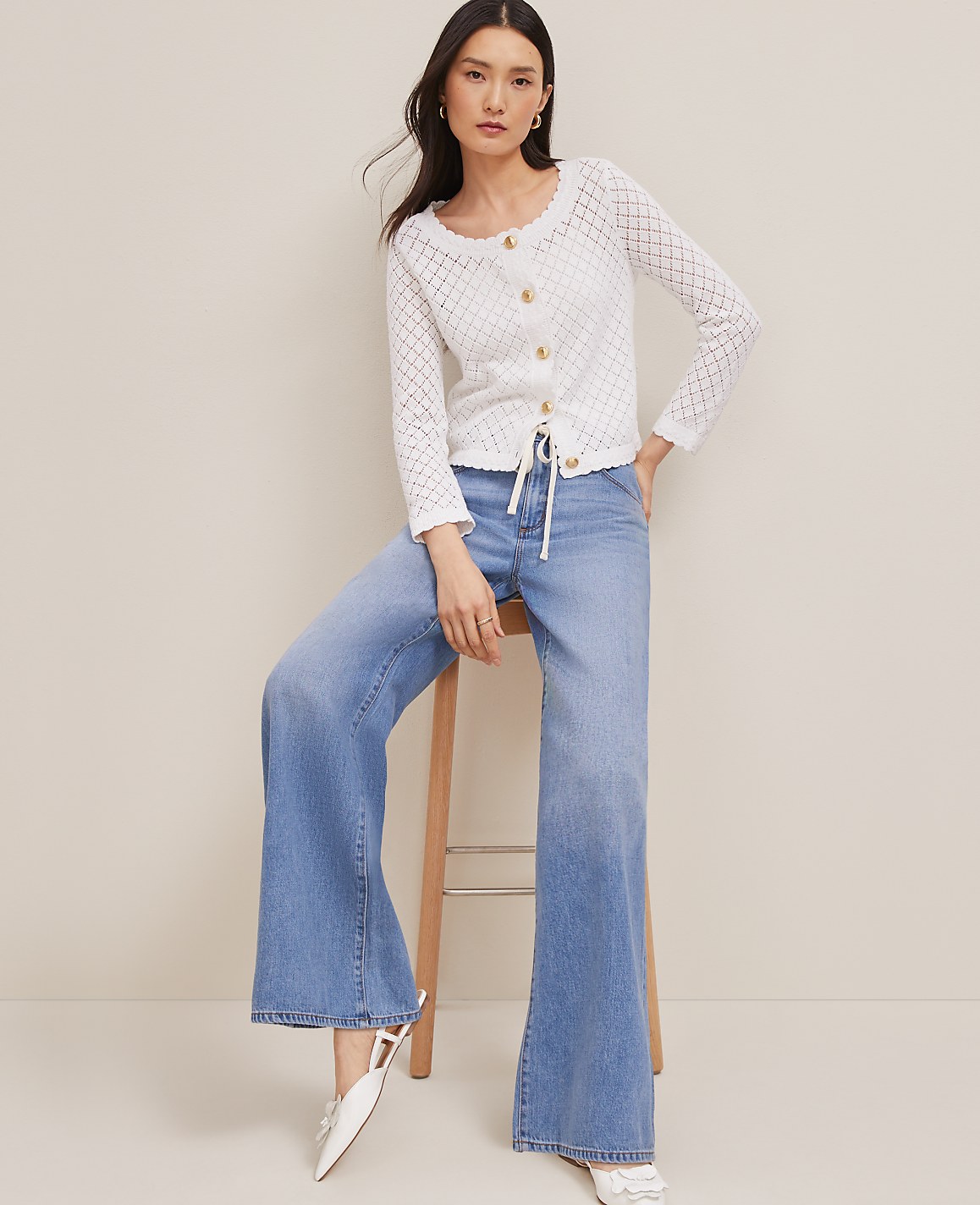 The Petite Drawstring Slouchy Palazzo Jean