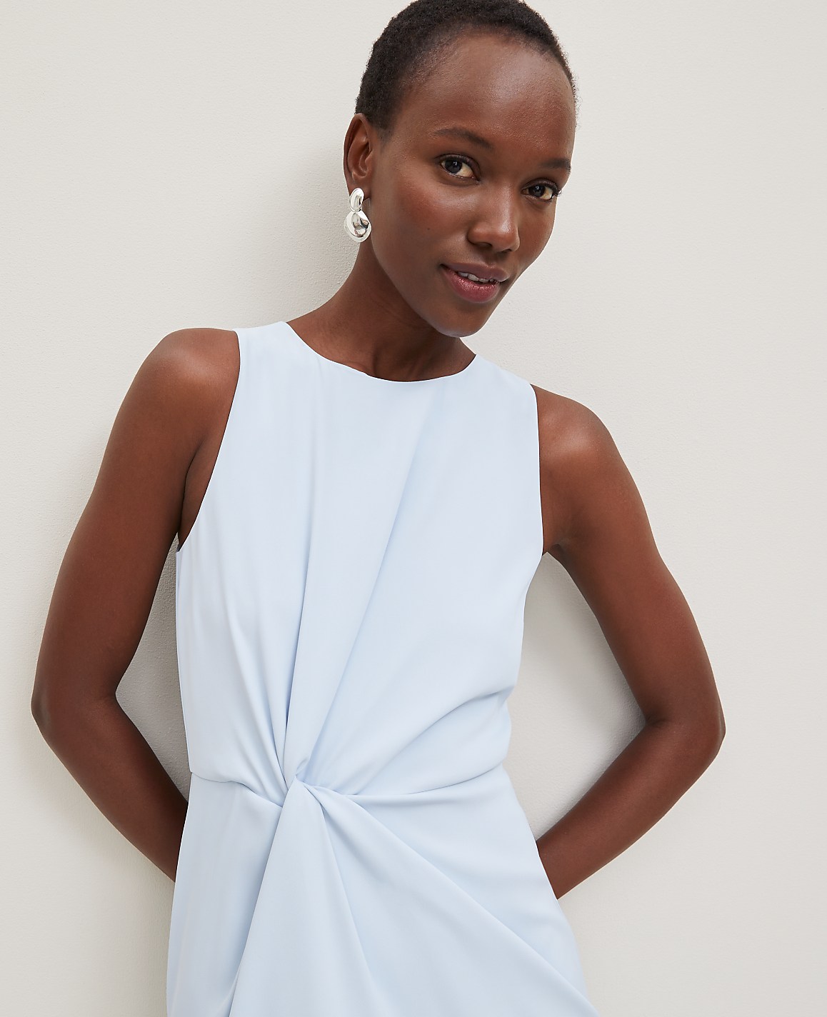 Crepe Twist Sheath Dress